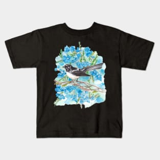 Willie Wagtail on Lechenaultia Kids T-Shirt